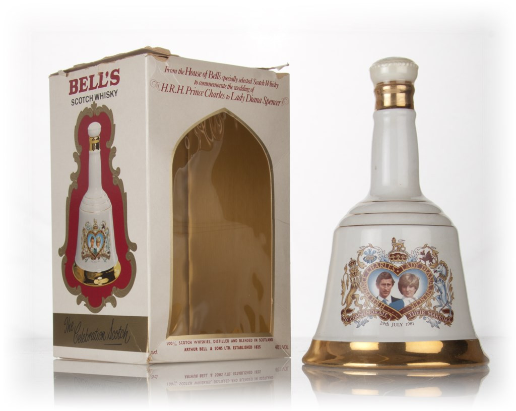 希少　ダイアナ妃成婚記念　Bells  Decanter　箱あり未開栓 Bell's Marriage of Prince Charles and Lady Diana Spencer Decanter