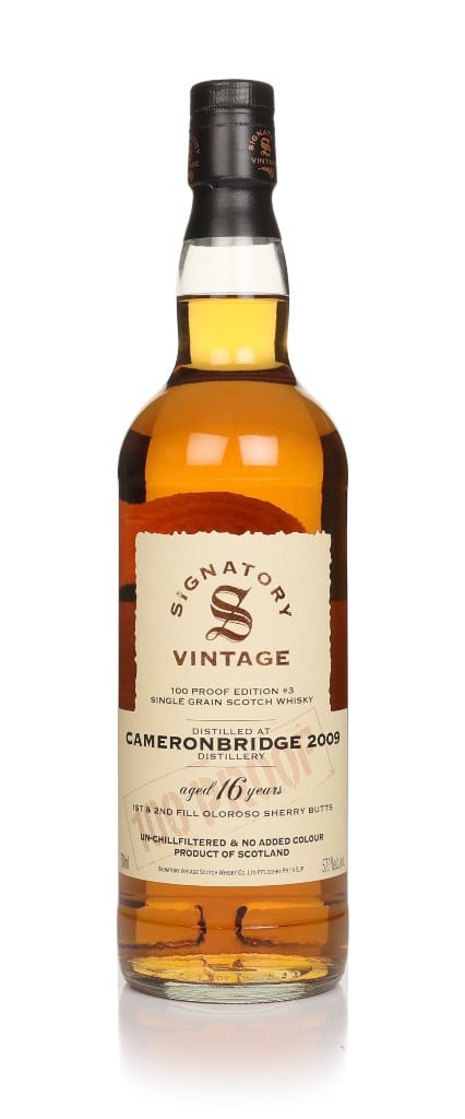 Price Drop Cameronbridge 16 Year Old 2009 - 100 Proof Grain Edition #3 (Signatory) 70cl 70 cl / 57.1% ABV 1 Review