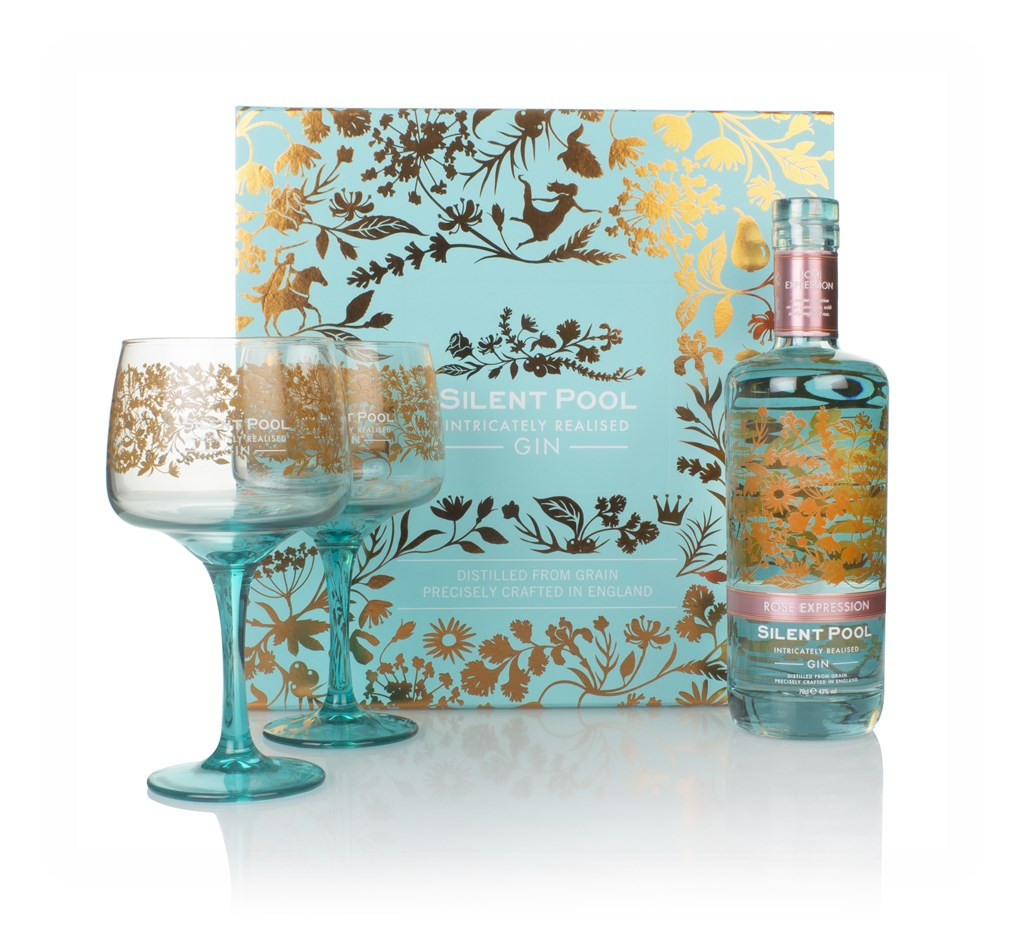 Silent Pool Gin Rose Expression Gift Pack with 2x Glasses 70cl