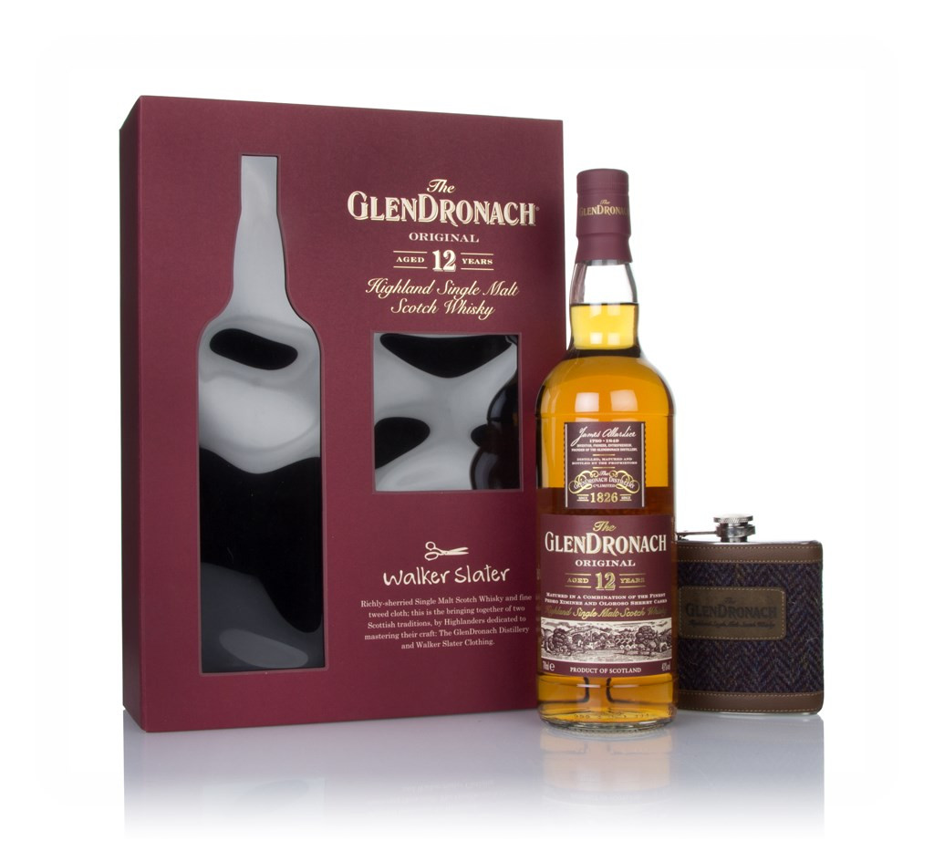 The GlenDronach 12 Year Old Gift Pack with Walker Slater Hip Flask