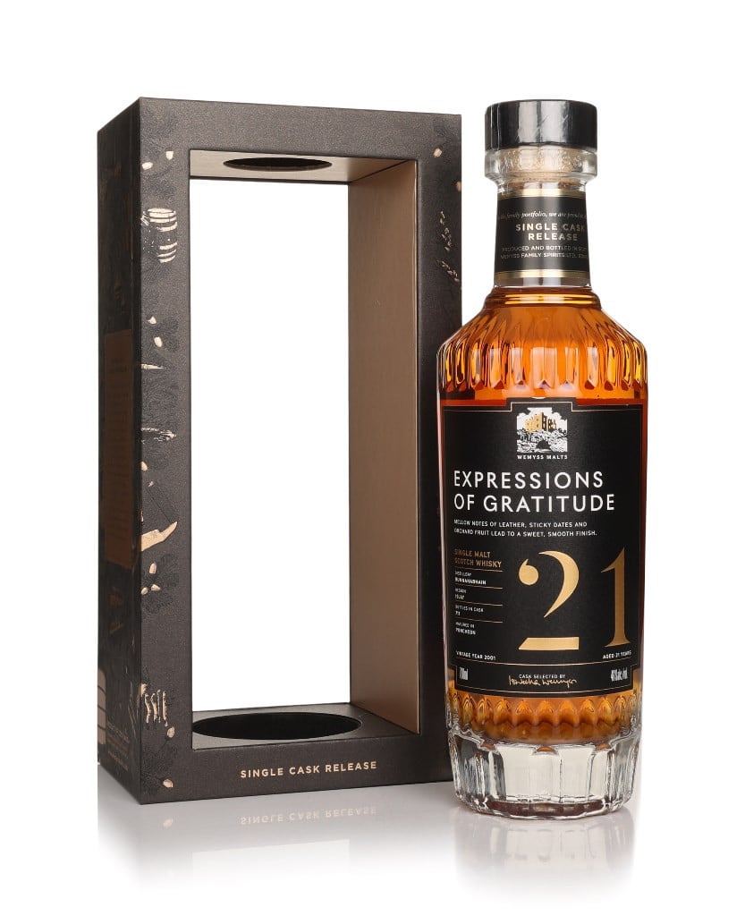 Expressions of Gratitude 21 Year Old 2001 - Wemyss Malts (Bunnahabhain) 70cl 70 cl / 46% ABV