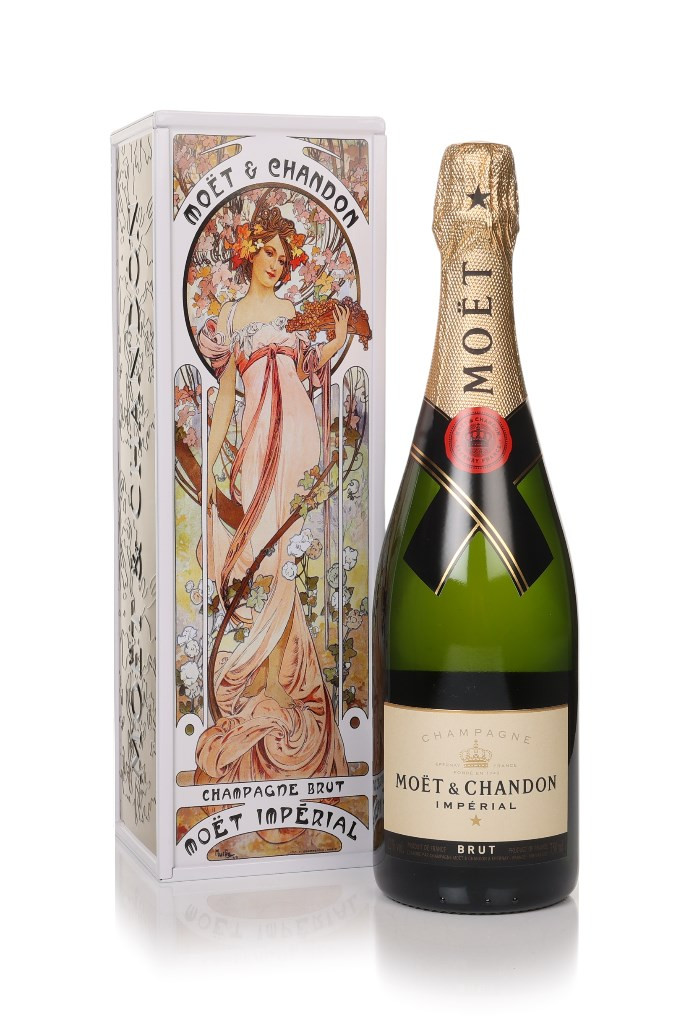 Moët & Chandon Brut Imperial - Mucha Tin 2024 Woman in Flower
