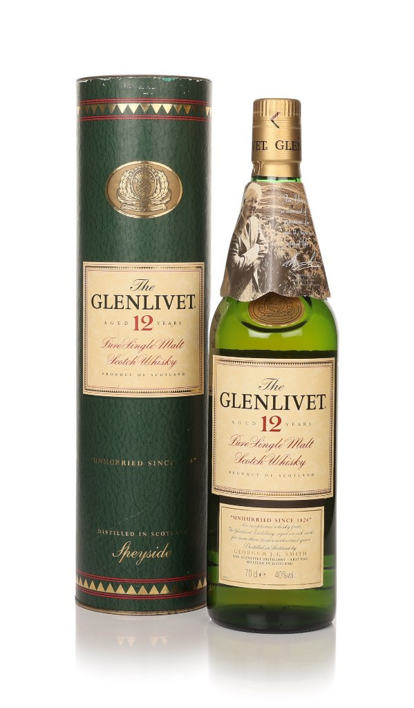 The Glenlivet 12 Year Old - 1990s (with Green Tube) 70cl Whisky