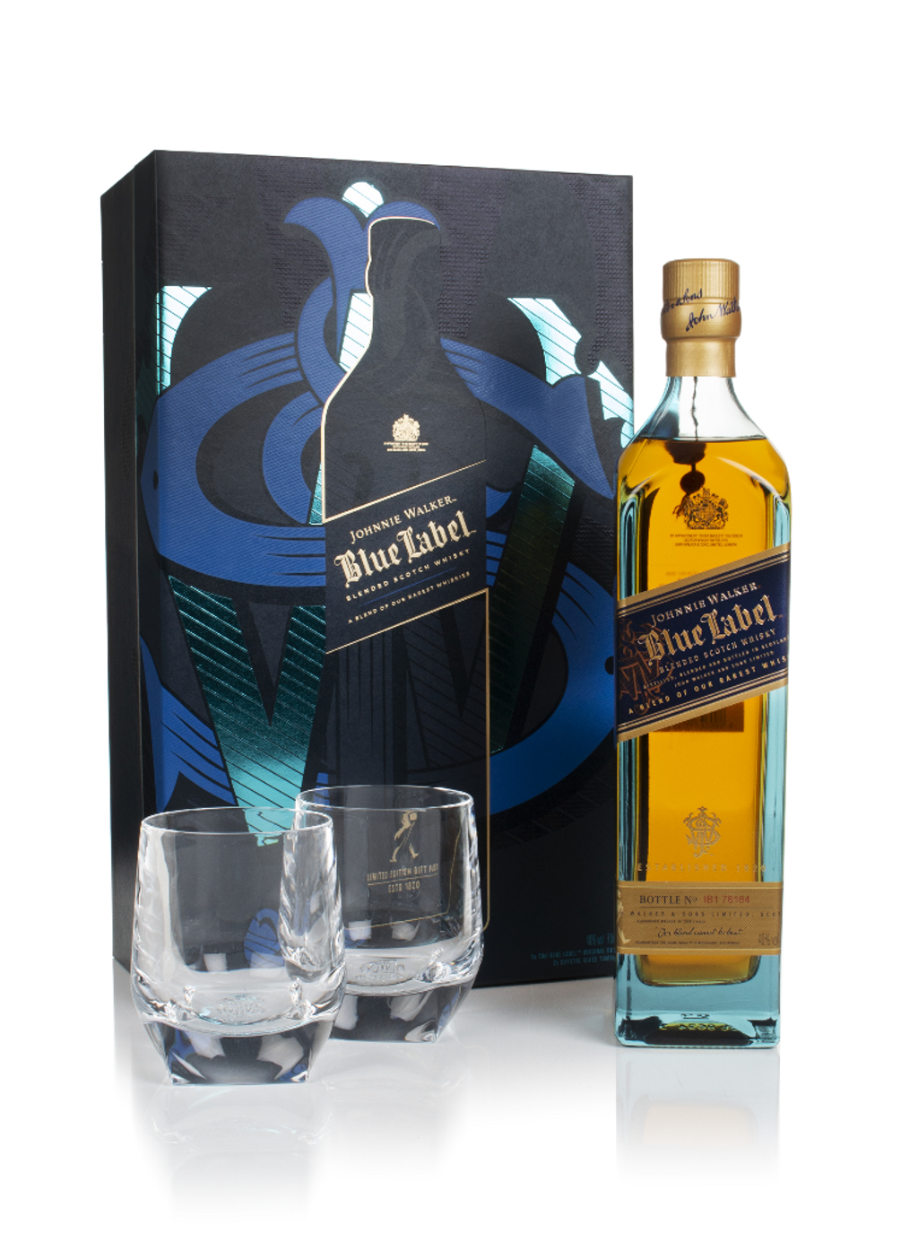 Johnnie Walker Blue Label Gift Pack with 2x Glasses 70cl