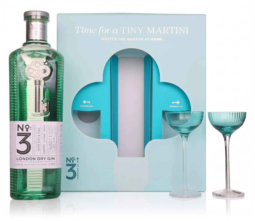 No.3 Gin Gift Set With 2 Mini Martini Glasses