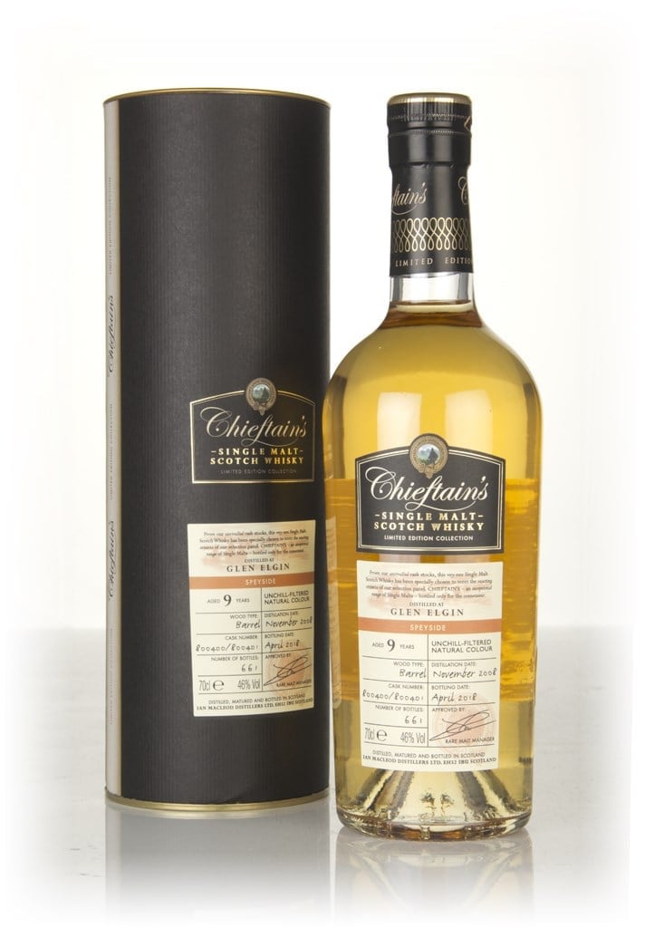 Glen Elgin 9 Year Old 2008 (casks 800400 & 800401) - Chieftain's (Ian Macleod) 70cl