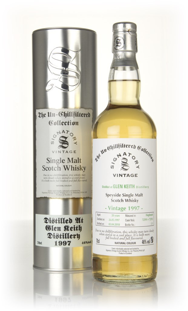 Glen Keith 20 Year Old 1997 (casks 72591 & 72592) - Un-Chillfiltered Collection (Signatory) 70cl
