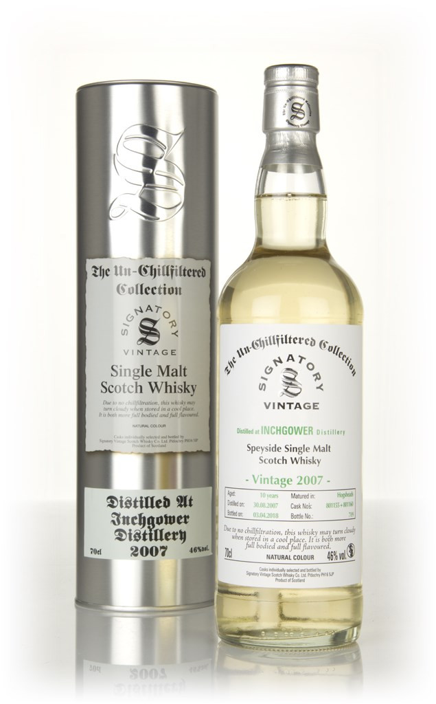 Inchgower 10 Year Old 2007 (casks 801155 & 801160) - Un-Chillfiltered Collection (Signatory) 70cl