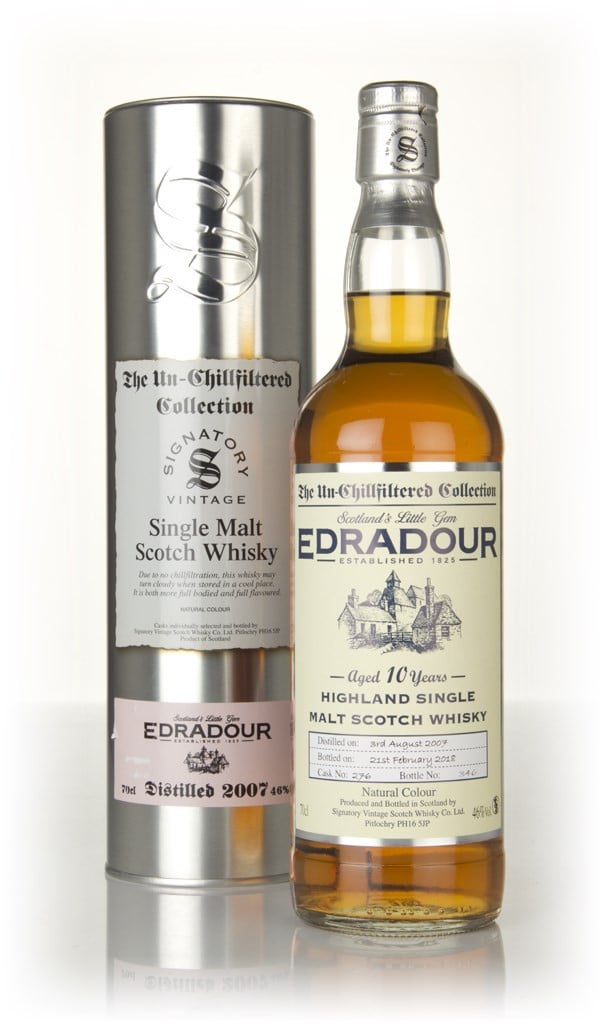 Edradour 10 Year Old 2007 (cask 276) - Un-Chillfiltered Collection (Signatory) 70cl