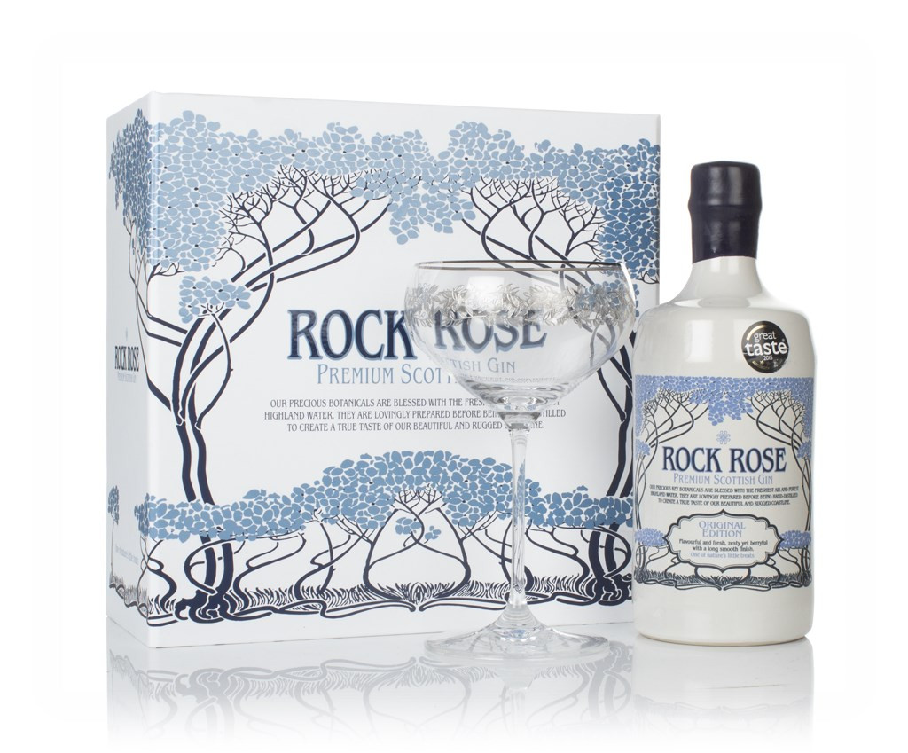 Rock Rose Gin Gift Pack with Glass 70cl