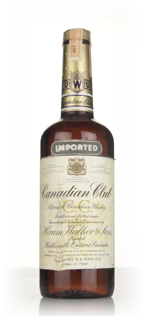Canadian Club 6 Year Old Whisky (43.4%) - 1977 75cl