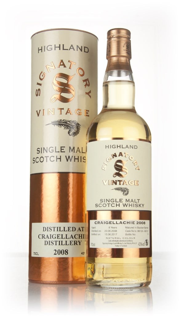 Craigellachie 8 Year Old 2008 (casks 800126 & 800127) - Signatory 70cl