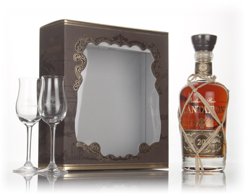 Plantation XO Barbados 20th Anniversary Gift Set with 2x Stem Glasses 70cl