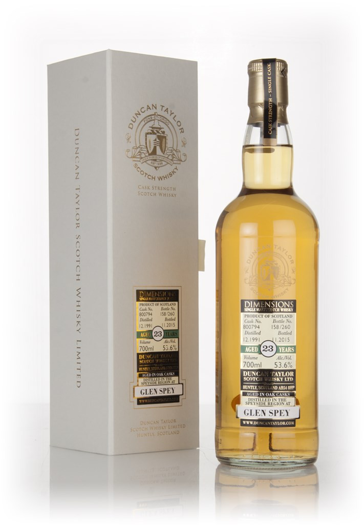 Glen Spey 23 Year Old 1991 (cask 800794) - Dimensions (Duncan Taylor) 70cl