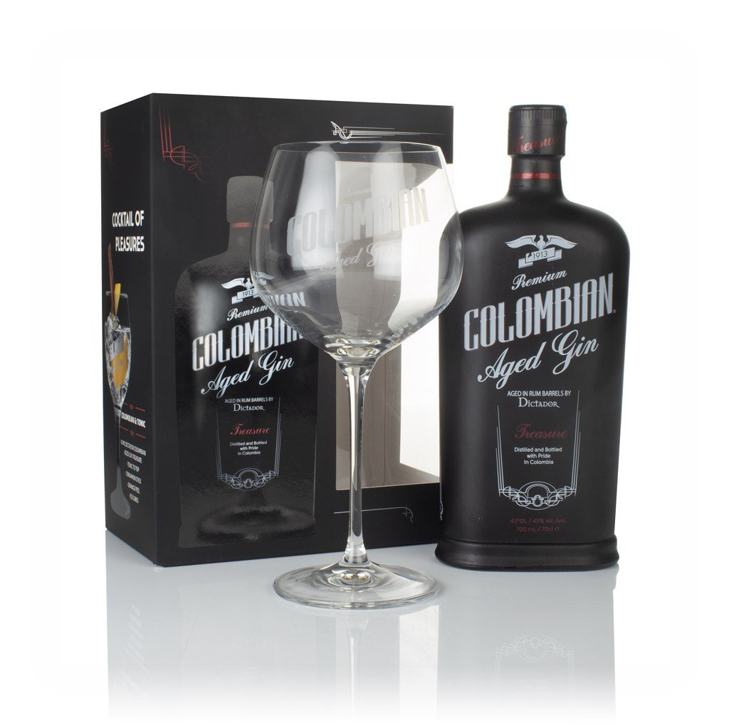 Dictador Treasure Gin Gift Pack with Glass 70cl