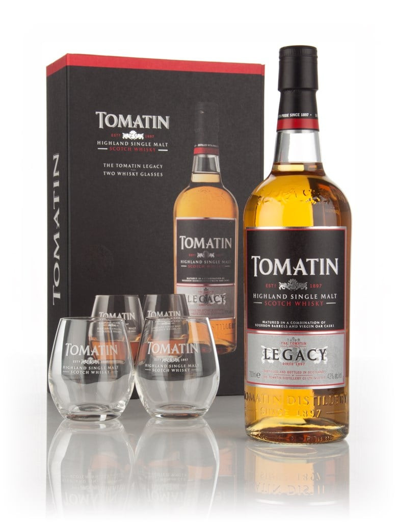 Tomatin Legacy Gift Pack with 2x Glasses (Old Bottling) 70cl