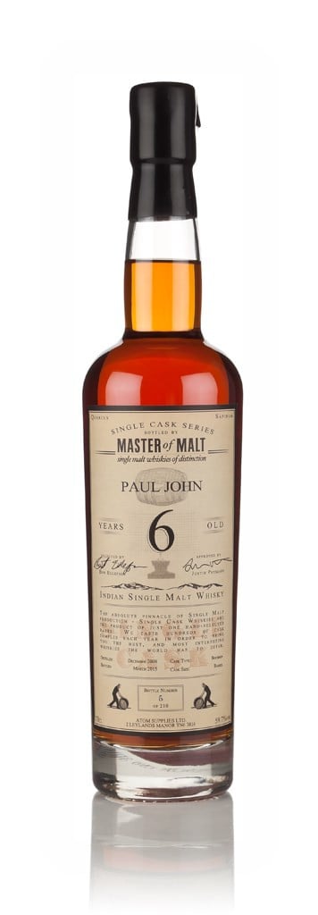 Paul John 6 Year Old 2008 - Single Cask (Master of Malt) 70cl