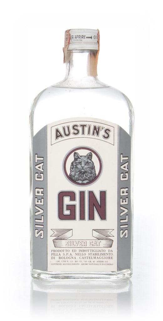 Austin's Silver Cat Gin - 1970s 75cl