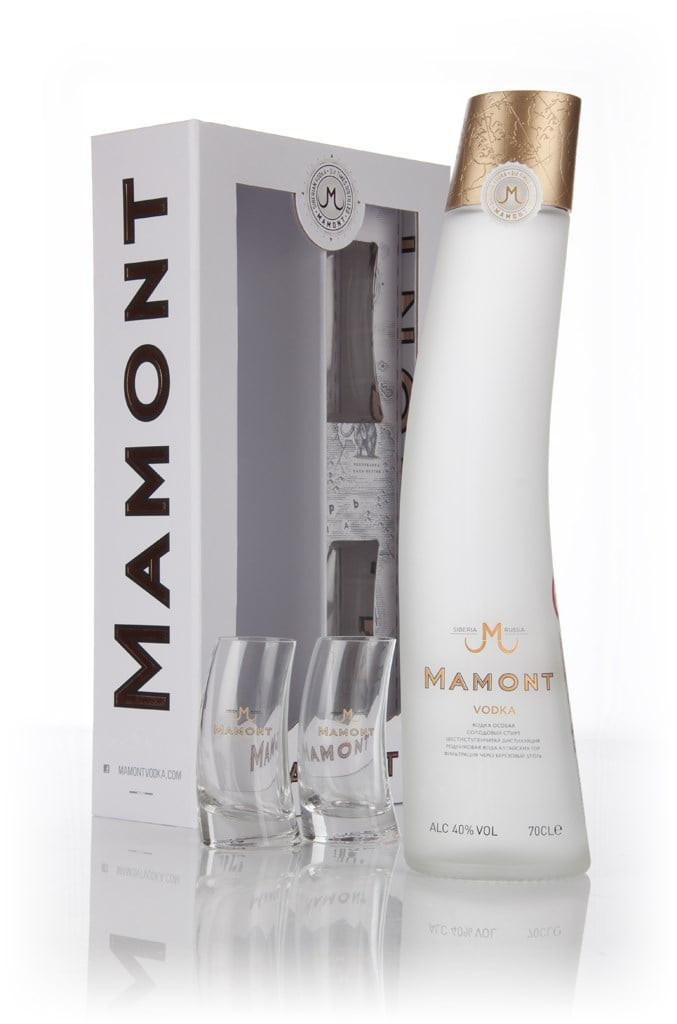 Mamont Vodka Gift Pack with 2 Glasses 70cl