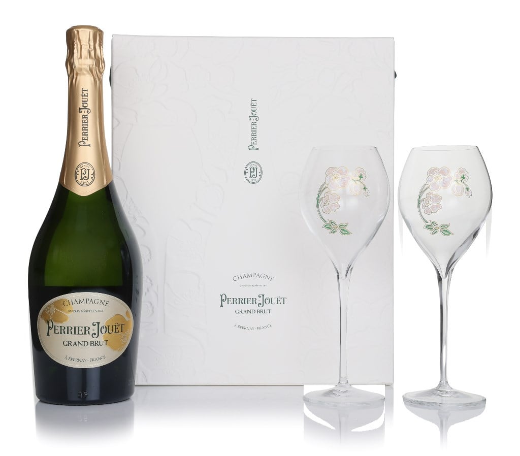 Perrier-Jouët Grand Brut Gift Pack with 2x Flutes