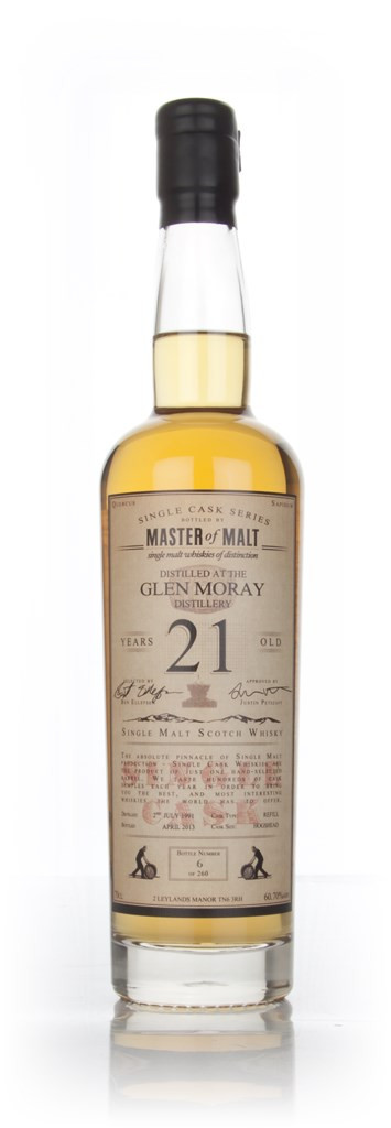 Glen Moray 21 Year Old 1991 - Single Cask (Master of Malt) 70cl