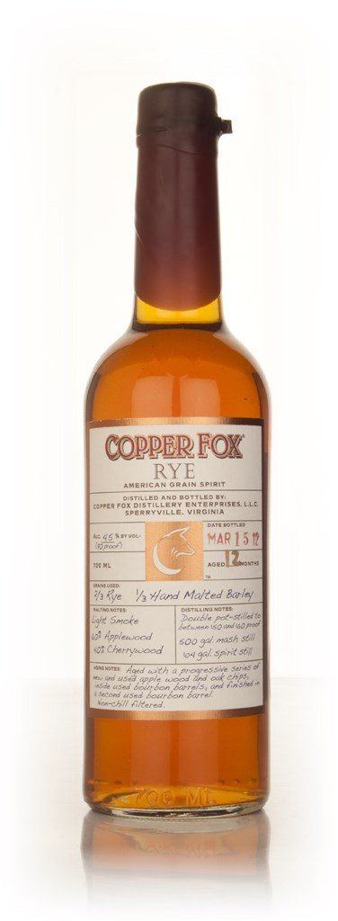 Copper Fox Rye (bottled March 2012) 70cl