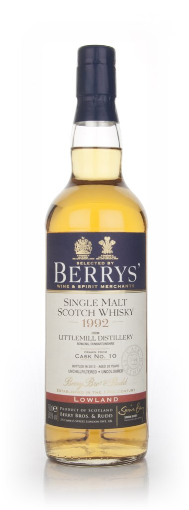 Littlemill 20 Year Old 1992 (cask 10) (Berry Bros. & Rudd) 70cl