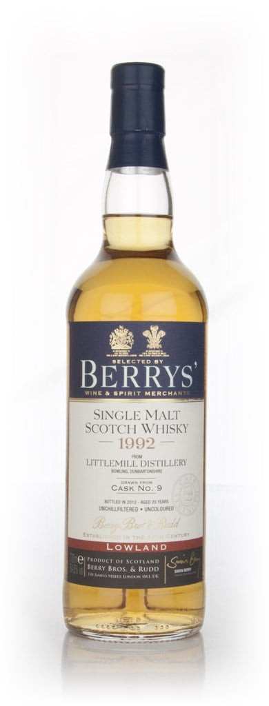 Littlemill 20 Year Old 1992 (cask 9) (Berry Bros. & Rudd) 70cl