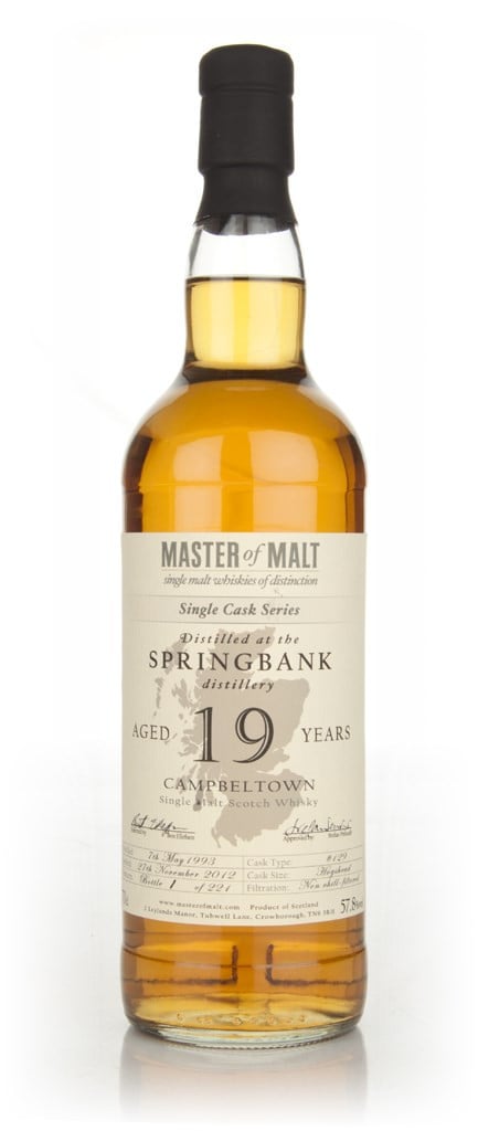 Springbank 19 Year Old Cask 129 - Single Cask (Master of Malt) 70cl