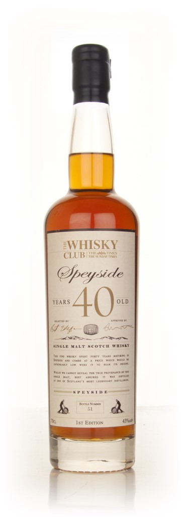 The Whisky Club 40 Year Old Speyside 70cl