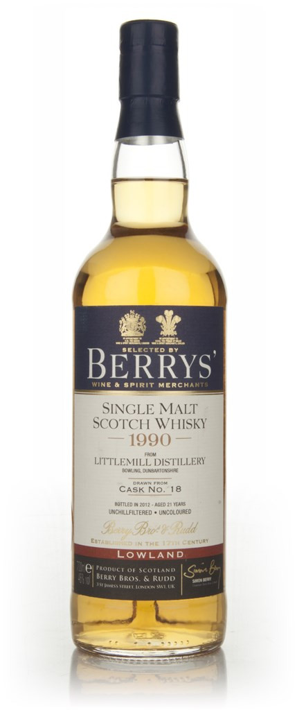 Littlemill 21 Year Old 1990 (cask 18) (Berry Bros. & Rudd) 70cl