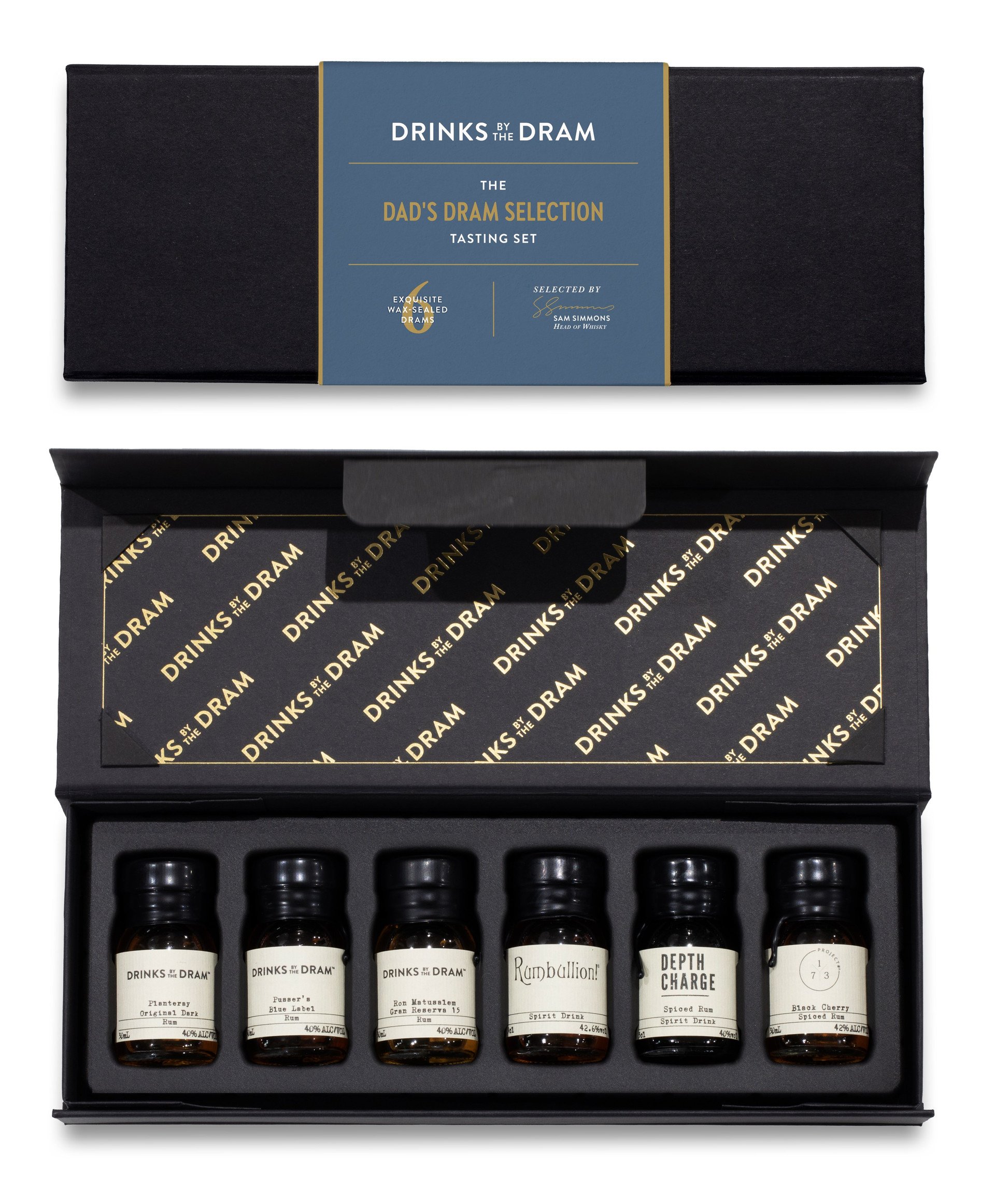 Dad's Dram Selection Rum Tasting Set Black