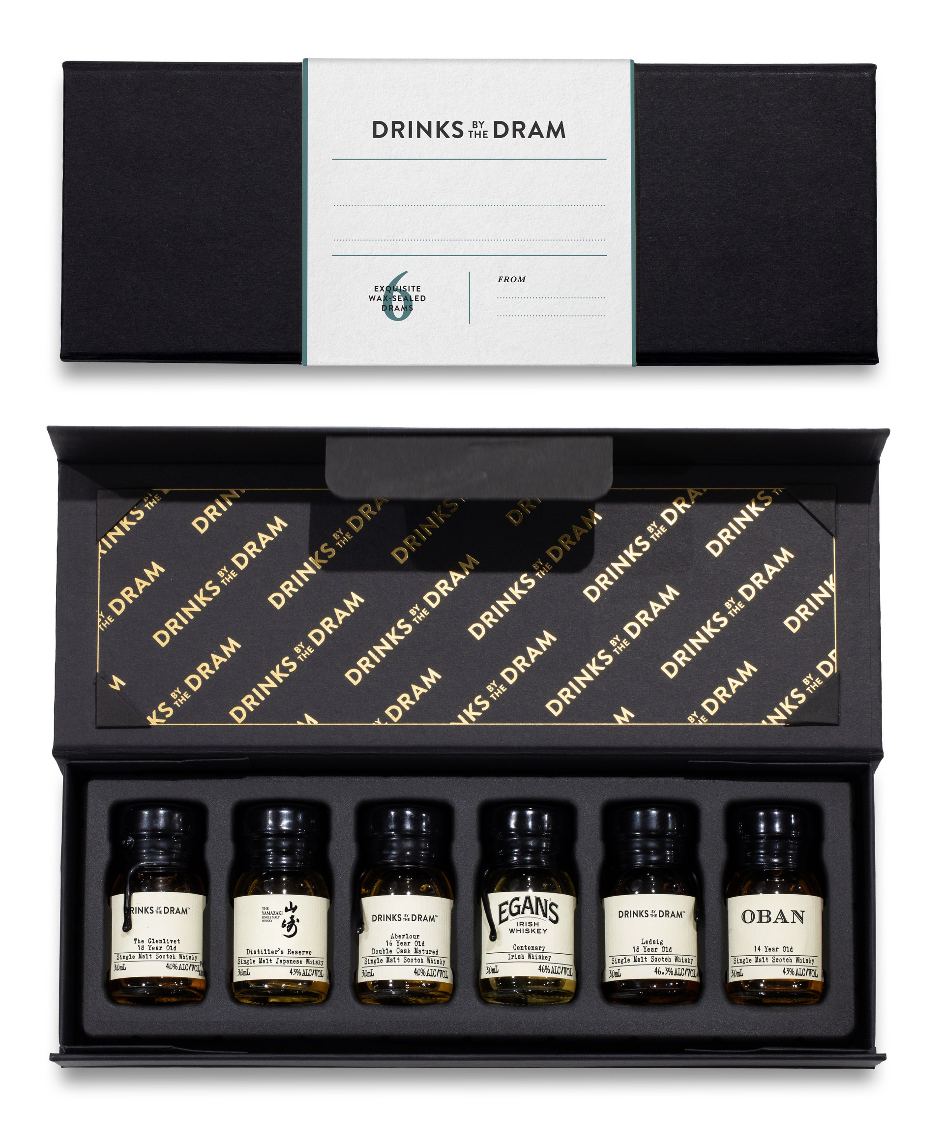 Blank 'Write Your Own Message' Premium Whisky Tasting Set (Black)