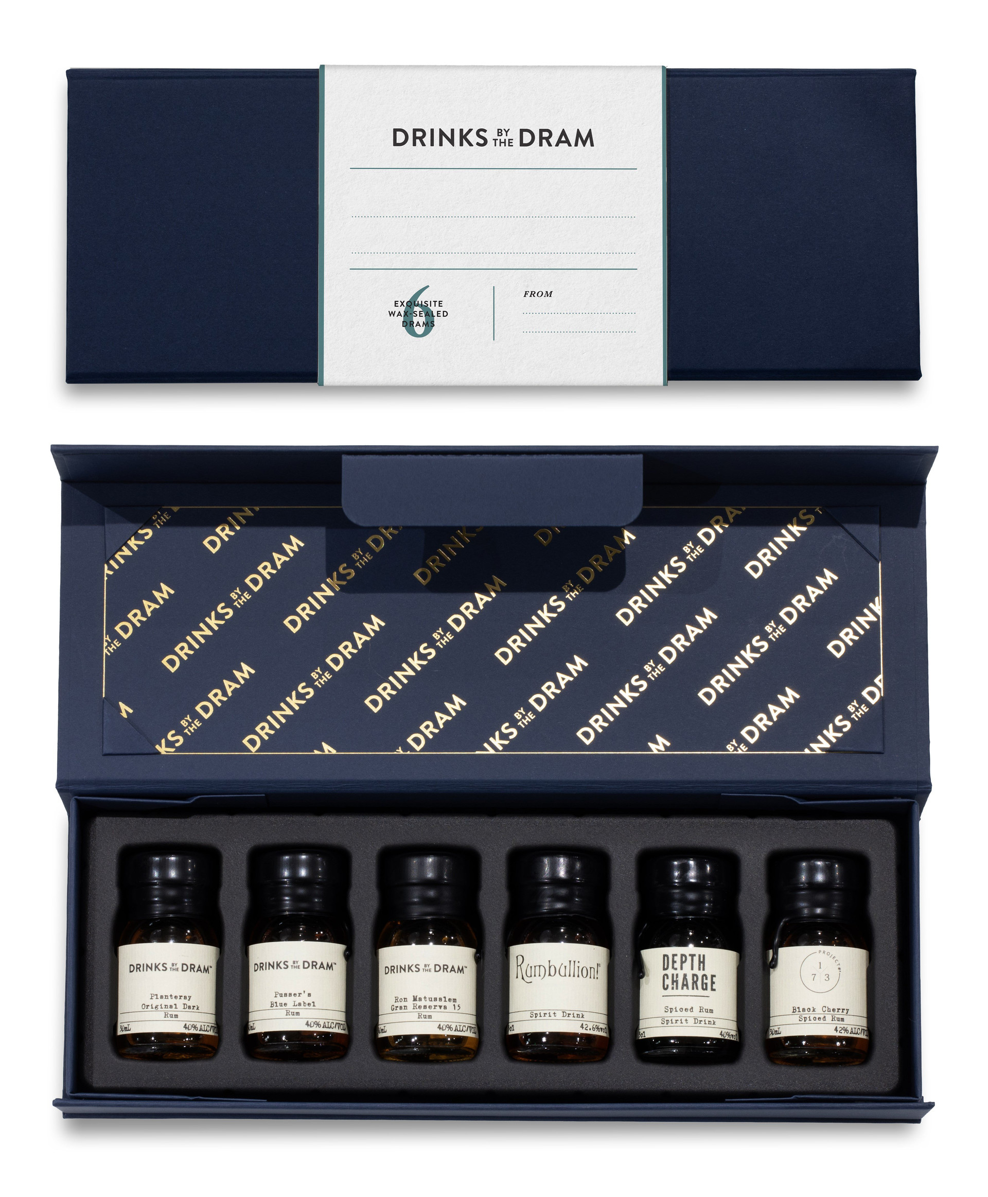 Blank - Write your own message Rum Tasting Set (Blue) 18cl