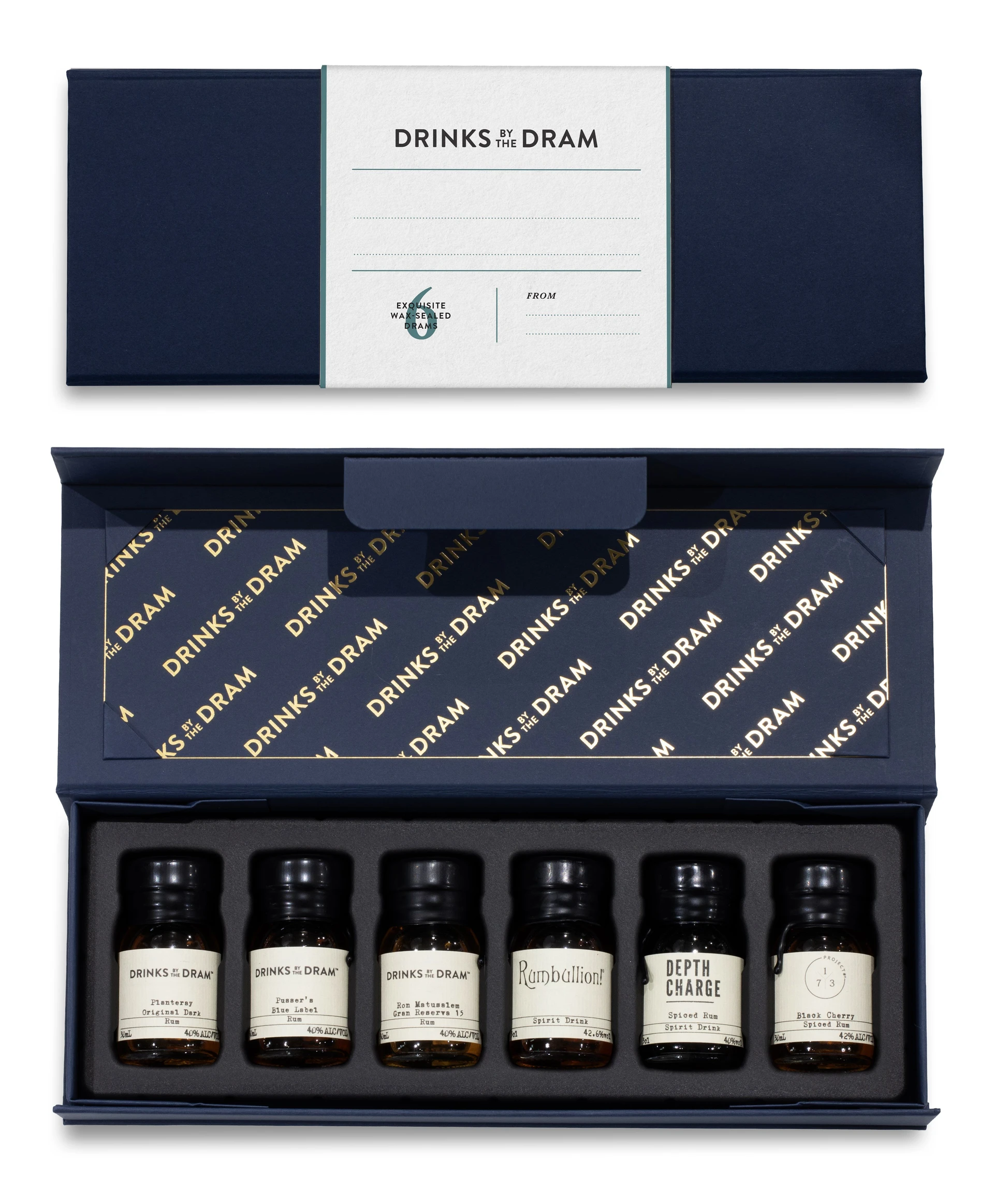 Blank - Write your own message Rum Tasting Set (Blue)