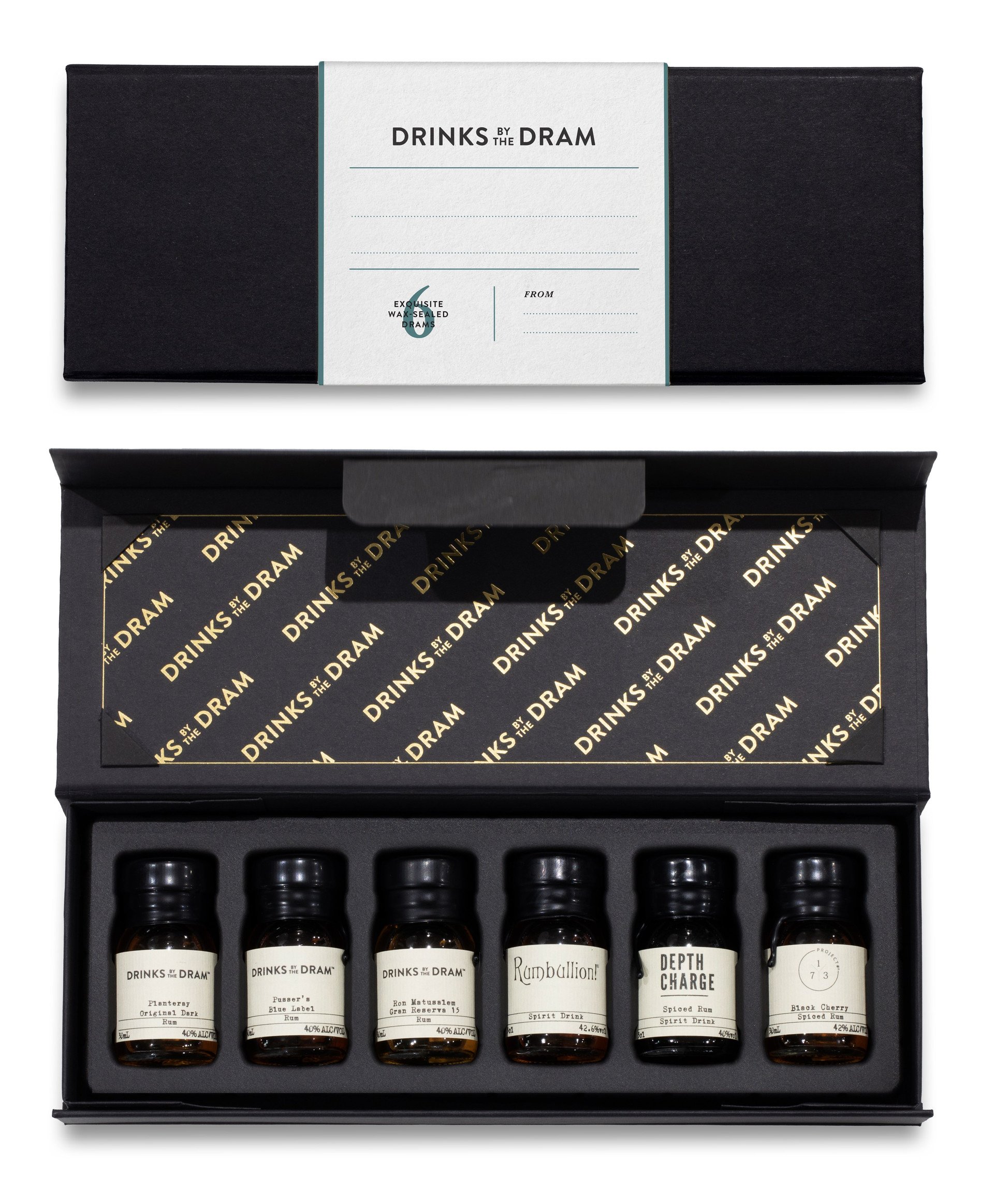 Blank - Write your own message Rum Tasting Set (Black) 18cl