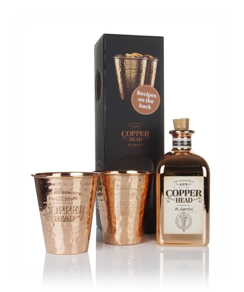 Copperhead Gin Gift Pack with 2x Copper Cups 50cl