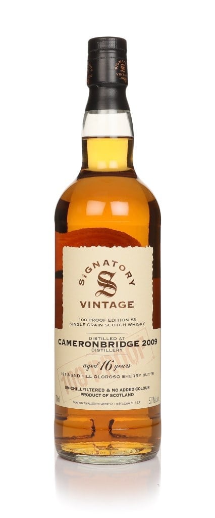 Cameronbridge 16 Year Old 2009 - 100 Proof Grain Edition #3 (Signatory) 70cl