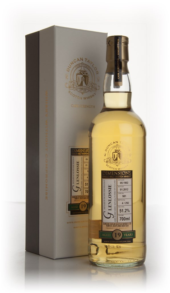Glenlossie 19 Year Old 1992 Cask 981- Dimensions (Duncan Taylor) 70cl