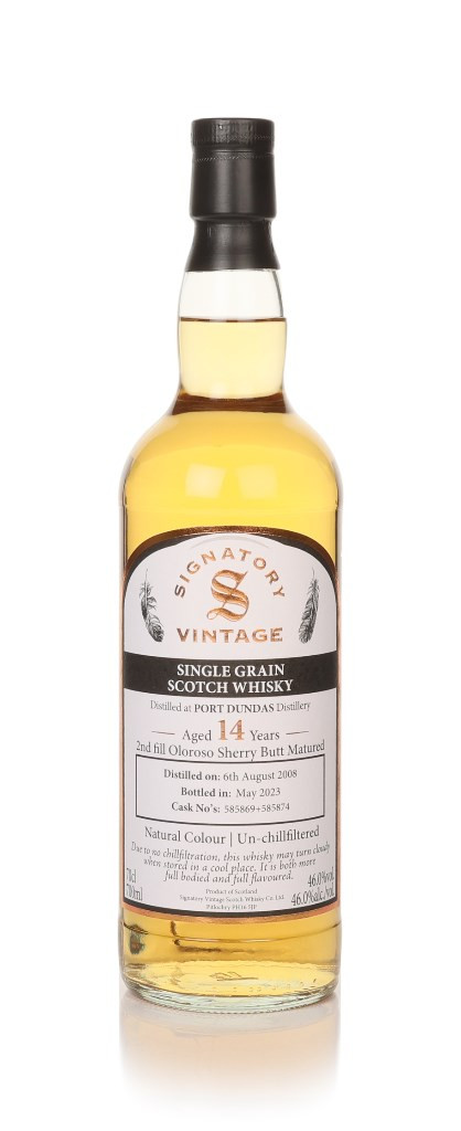 Port Dundas 14 Year Old 2008 (cask 585869 & 585874) (Signatory) 70cl
