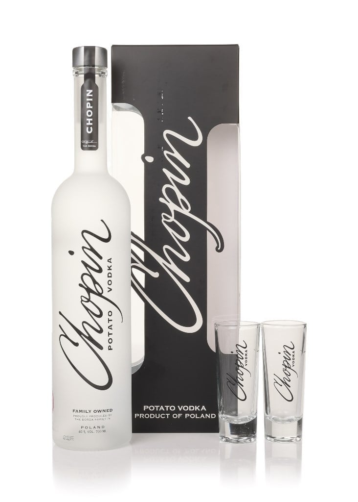 Chopin Potato Vodka with 2x Shot Glasses 70cl