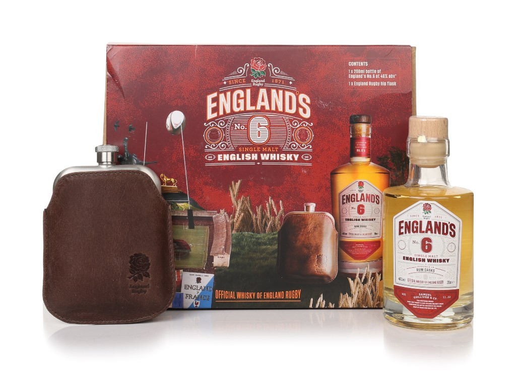 England’s No.6 Hip Flask Gift Set 20cl