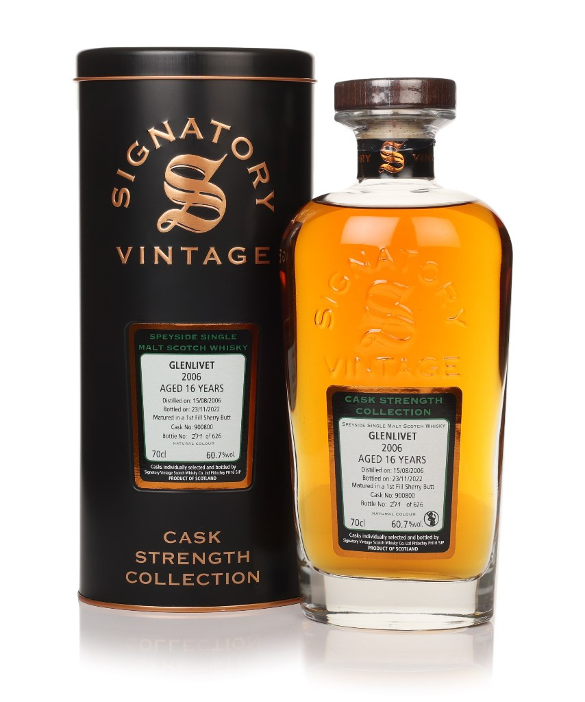 Glenlivet 16 Year Old 2006 (cask 900800) - Cask Strength Collection (Signatory) 70cl