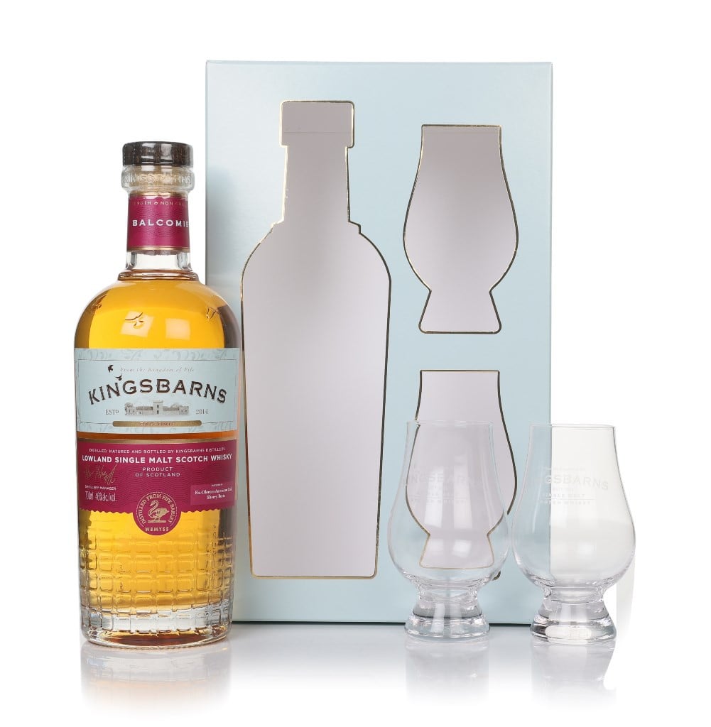 Kingsbarns Balcomie Gift Set with 2x Glencairn Glasses