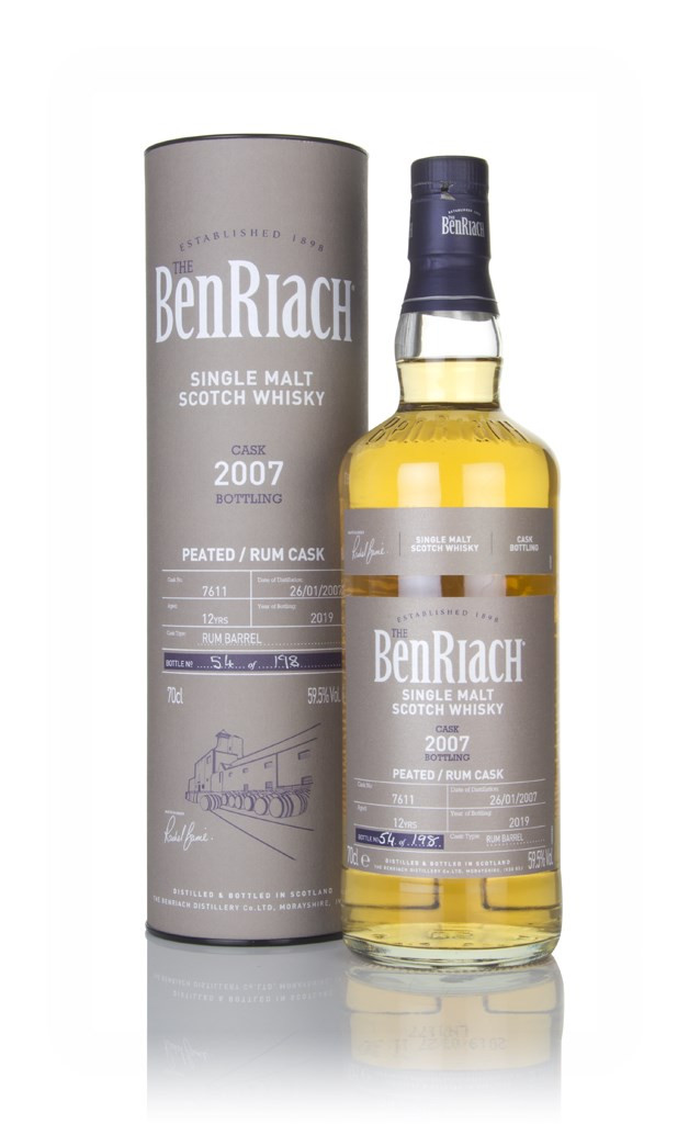 Benriach 12 Year Old 2007 (cask 7611) - Peated, Rum Cask 70cl