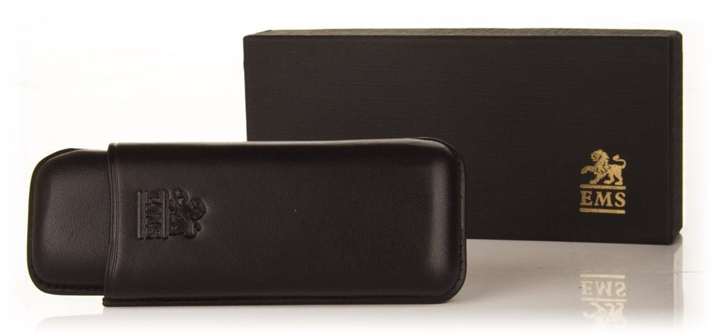 Black Leather Cigar Case - Marevas