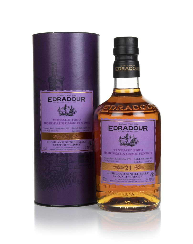 Edradour 21 Year Old 1999 (cask 801 & 802) - Bordeaux Cask Finish 70cl