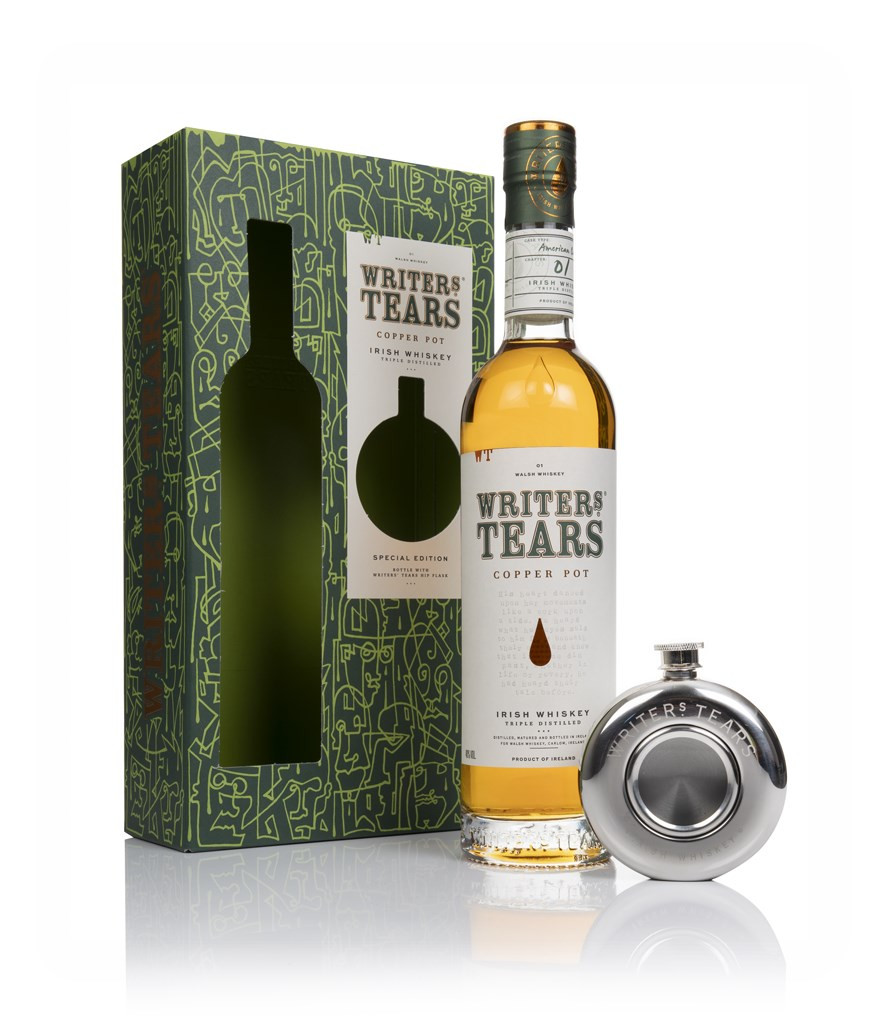 Writers Tears Gift Set with Hip Flask 70cl