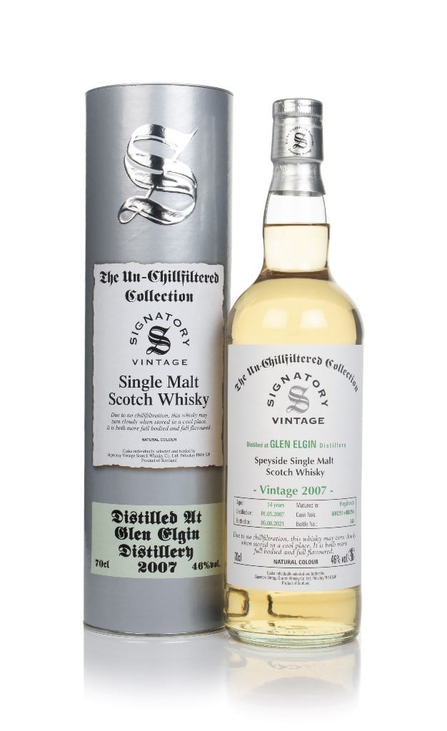 Glen Elgin 14 Year Old 2007 (casks 800291 & 800294) - Un-Chillfiltered Collection (Signatory) 70cl