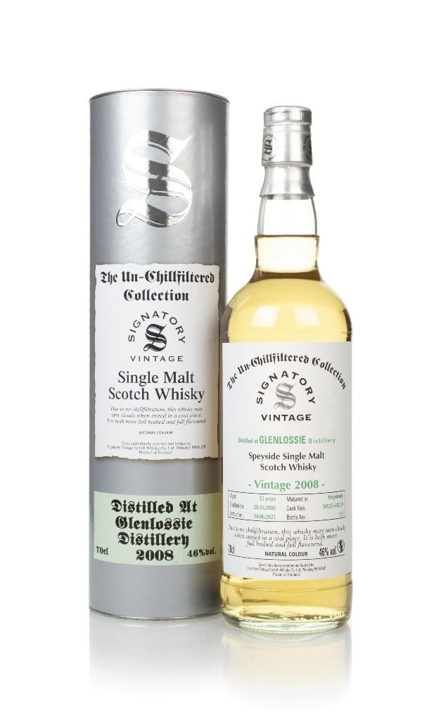 Glenlossie 12 Year Old 2008 (casks 10525 & 10529) - Un-Chillfiltered Collection (Signatory) 70cl